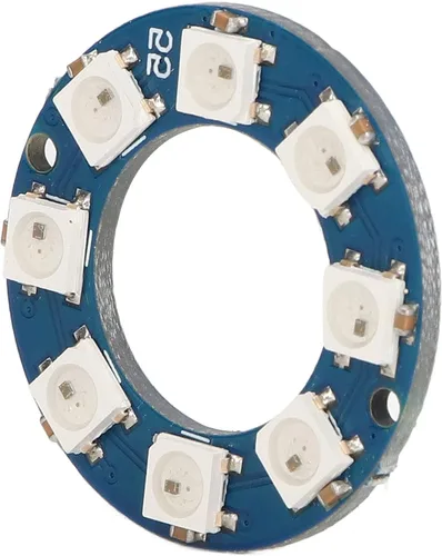 Vista 5 de 4 piezas de accesorios de módulo de luz RGB, luces LED, decoración del hogar, módulo LED de 8 canales, interfaz digital, WS2812 5050 5V LED anillo