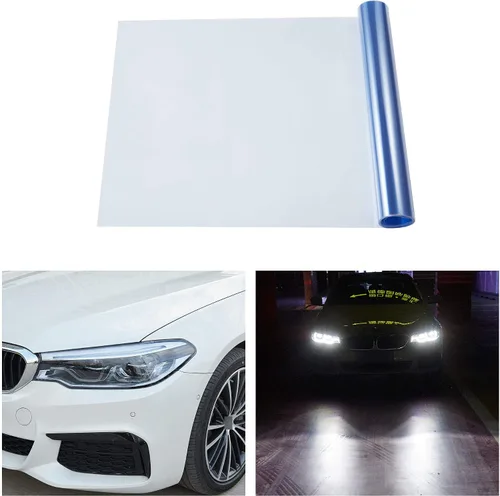 Vista 10 de TOMALL Película de vinilo oscuro negro de 78.7''x12'' para faros de coche, luz trasera, luces antiniebla, tinte autoadhesivo, calcomanías deportivas