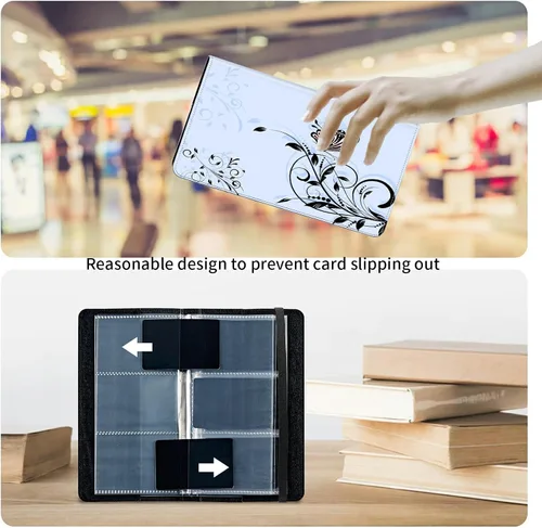Vista 3 de Soporte para tarjetas de crédito, organizador de tarjetas de visita con capacidad de 240 tarjetas para hombres y mujeres, ideal para negocios