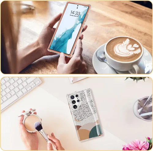 Vista 6 de Esdot Funda para Samsung Galaxy S23 Ultra, Grado Militar que Pasa Prueba de Caída de 21 pies, Cubierta Resistente con Diseños de Moda para Mujeres