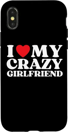 Vista 5 de Funny I Love My Crazy Girlfriend I Red Heart My Crazy GF - Carcasa para iPhone 17