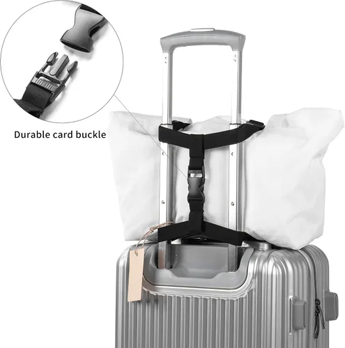 Vista 5 de Correas de equipaje para añadir una bolsa, fácil de viajar, correa elástica (dorado)