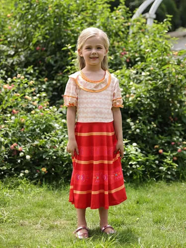 Vista 4 de HenzWorld Disfraz de Mirabel para niñas vestido mágico de la familia IsabelaMadrigalPepa disfraz de dibujos animados traje de fiesta