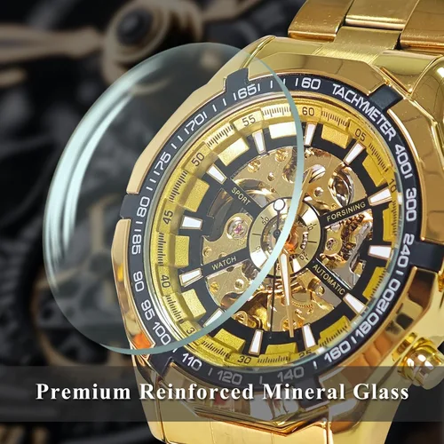 Vista 12 de Gute Relojes para hombre, esqueleto mecánico, de acero inoxidable, impermeable, automático, reloj de pulsera steampunk con esfera X de lujo