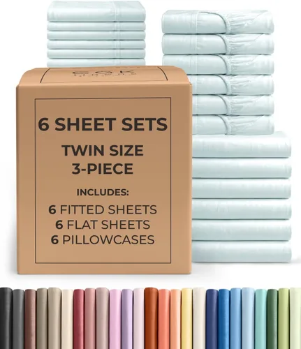 Vista 29 de Pack of 2, Twin Size 3 Piece Sheet Set - Breathable & Cooling - White