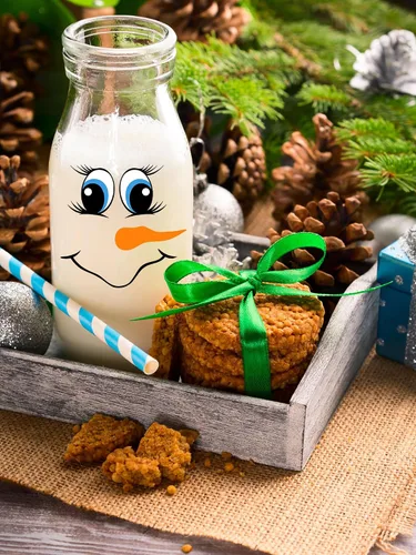 Vista 5 de 24 calcomanías de cara de muñeco de nieve para adornos de Navidad, calcomanías de dibujos animados para bolas de Navidad, refrigerador/botellas