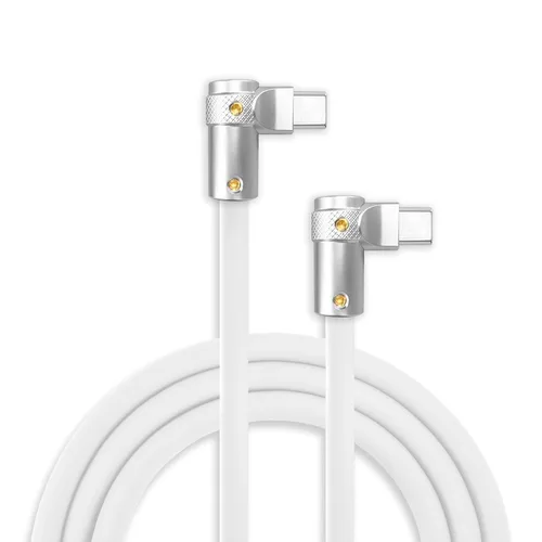 Vista 34 de chubbycable FlexElbow - Cable de carga rápida de 90 grados y 240 W, cable USB C en ángulo recto, cable de carga de silicona compatible con iPhone