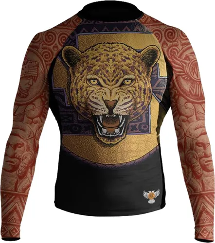 Vista 2 de Jaguar Warrior MMA BJJ Rash Guard Negro