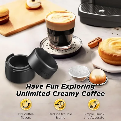 Vista 7 de CAPMESSO Kit de recarga de cápsulas Vertuo reutilizables, sellado más rápido, cápsulas Nespresso Vertuo reutilizables con cepillo de llenado