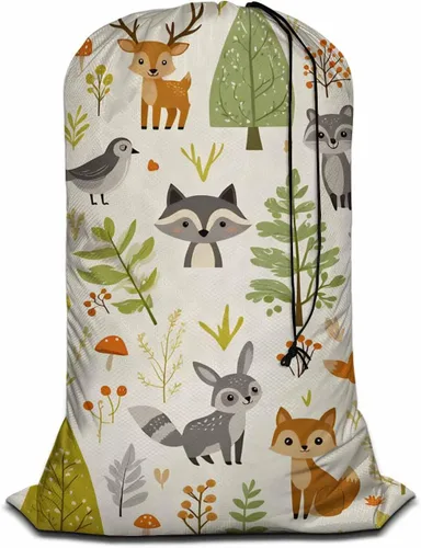 Vista 16 de Swono Bolsa grande de ropa sucia de alpaca para cesta de lavandería, diseño de llamas de dibujos animados, animales lindos, lavable a máquina