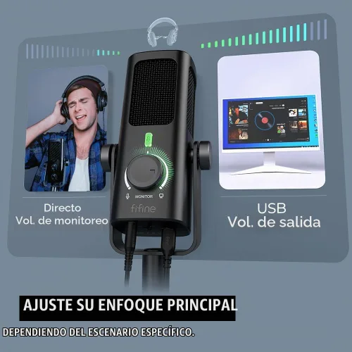 Vista 4 de FIFINE AmpliTank PROFILE3 Micrófono de condensador USB para podcast