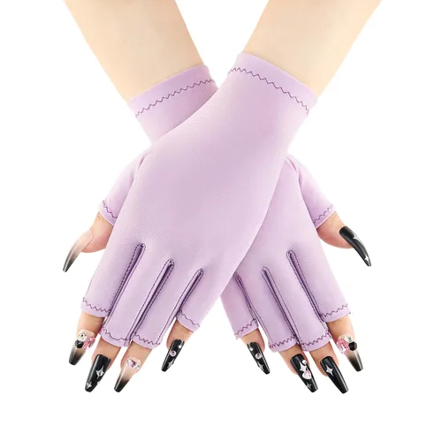 Vista 8 de COOLJOB Guantes anti-UV para lámpara de uñas, guantes profesionales de protección UV UPF50+ para manicuras, cuidado de la piel sin dedos, mujeres