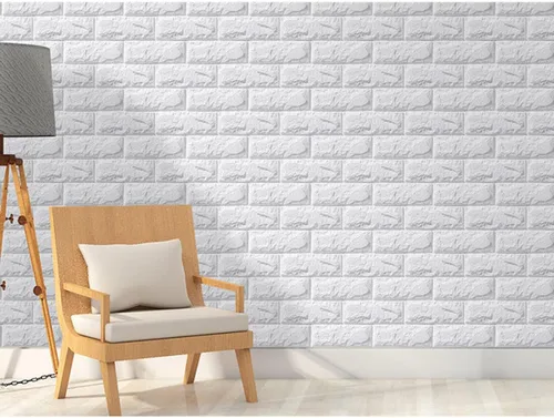 Vista 7 de Pegatinas 3D de pared de ladrillo autoadhesivas de espuma de 30.31 x 13.78 pulgadas, paneles de pared de ladrillo para sala de estar, TV de fondo