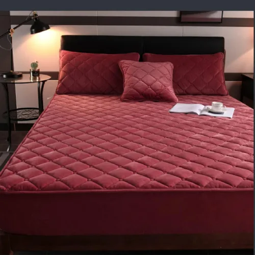 Vista 2 de Sábanas súper suaves, cálidas y gruesas de terciopelo cristalino de color puro para cama individual, matrimonial, Queen, King, sábanas bajeras extra