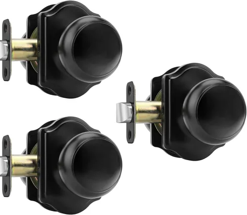 Vista 29 de Haidms - Perillas interiores de puerta de bronce aceitado, perillas de privacidad para puerta interior, perillas de puerta interior de bronce