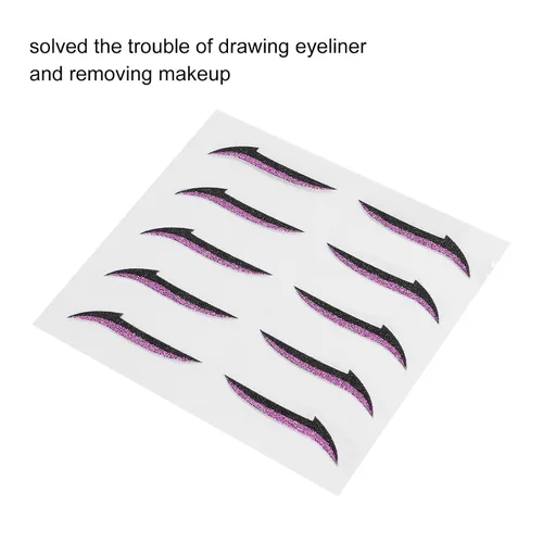 Vista 2 de Brrnoo Calcomanías reutilizables con purpurina, adhesivo para maquillaje de ojos de mujer, calcomanías autoadhesivas para bodas, fiestas de baile