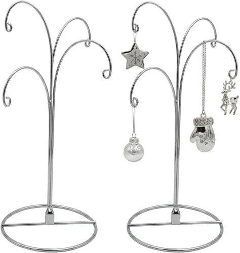 Vista 10 de HOHIYA Soporte de exhibición de adornos de 12 pulgadas, paquete de 2 soportes de metal de 4 brazos para decoraciones de Navidad, adornos colgantes
