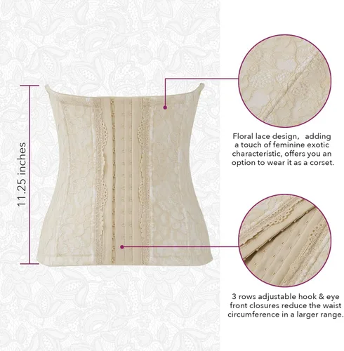 Vista 4 de MaiRêve Faja moldeadora de cintura de encaje para mujer, moldeador de curvas de cuerpo