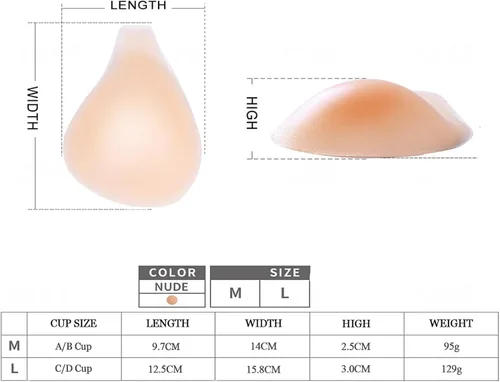 Vista 3 de Adhesive Bra, Breast Lift Strapless Backless Silicone Bra Nippless Covers Push Up Self Invisible Sticky Bra for Women