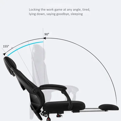 Vista 2 de Ergonomic Office Back Desk Chair with Lumbar Support Height Adjustable Seat Headrest Breathable Mesh Back Soft Foam Seat Cushion(D)