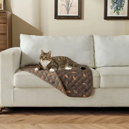 Vista 8 de Funda reversible para cama de perro con forro impermeable, funda deslizable resistente al agua, protector de muebles y manta para mascotas, funda