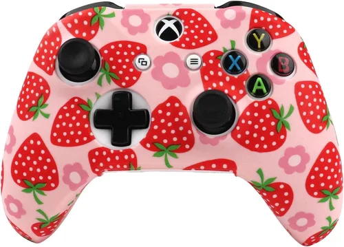 Vista 2 de RALAN - Funda protectora de silicona antideslizante para control de Xbox One, compatible con Xbox 1 inalámbricacon cable, con 2 bonitas tapas