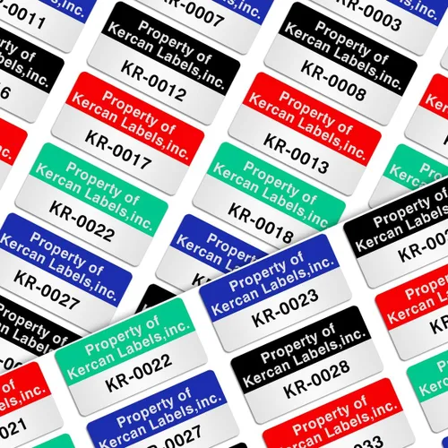 Vista 4 de Kercan Etiquetas personalizadas para activos: etiquetas de código de barras de 1.57 x 0.79 pulgadas (160-4800) (número)
