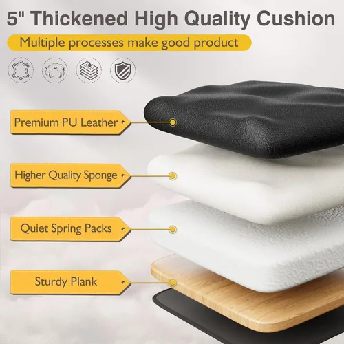 Vista 5 de Shahoo Silla de oficina ejecutiva con masaje, asientos ergonómicos reclinables de cuero con respaldo alto con reposapiés y soporte lumbar, grande