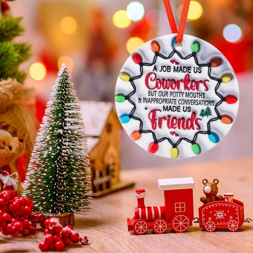 Vista 2 de Adornos de Navidad Regalos Compañeros de Trabajo Regalos para Ella Él Divertidos Adornos de Navidad para Mujeres Hombres Regalo de Agradecimiento