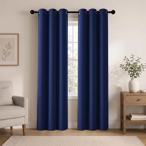 Vista 69 de Cortinas de oscurecimiento de habitación de 45 pulgadas de largo para dormitorio y sala de estar, cortinas térmicas aislantes con ojales