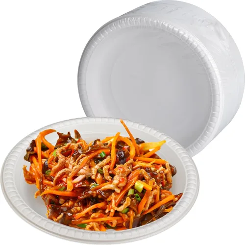 Vista 10 de Paquete de 150 platos desechables negros de 10 pulgadas, envoltura retráctil, listos para usar BPA Free Mineral-PP Microwave Safe Plastic Heavy