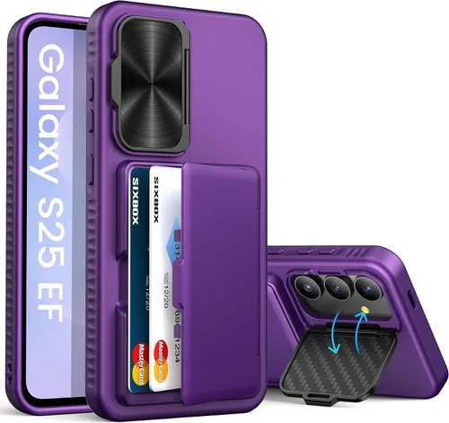 Vista 20 de para Samsung Galaxy S25 Funda, Compatible con MagSafe y Soporte Integrado y Grado Militar de Resistencia a Caídas, Funda Magnética Translúcida