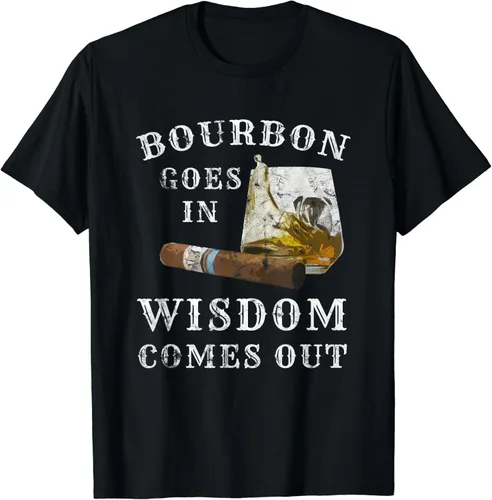 Vista 2 de Bourbon Goes In Wisdom Comes Out - Camiseta, Negro, S