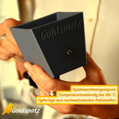 Vista 3 de MAX Spaetzle Maker, fabricado en Alemania, plástico de grado alimenticio con manivela de acero inoxidable, apto para lavavajillas, 7.5 x 4.1