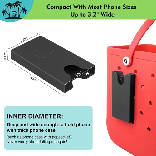 Vista 2 de Soporte de teléfono para bolsa Bogg, universal de plástico ABS duro, accesorios para bolsa original / bebé Bogg, también compatible con L/XL Simple