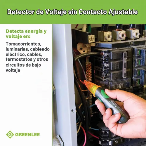 Vista 4 de Greenlee GT-16 Detector de voltaje sin contacto ajustable, 5V - 1000V CA, verde, verdes