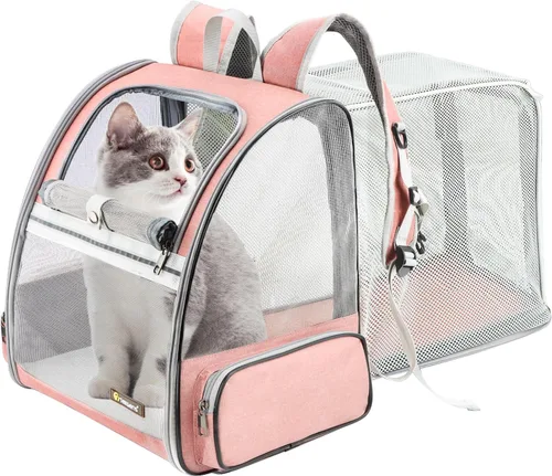 Vista 15 de Texsens - Mochila para transporte de mascotas, con un innovador sistema de burbuja, ideal como transportín para gatos y perros (negro)
