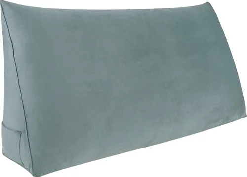 Vista 19 de Johnear Almohada triangular para cabecero, almohada de cuña de algodón y lino, almohada grande para respaldo de lectura para sofá y cama, soporte