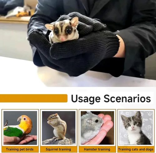 Vista 9 de QBLEEV 1 Pair Bird Handling Anti-Bite Gloves, Small Animal Bite Proof Gloves for Training