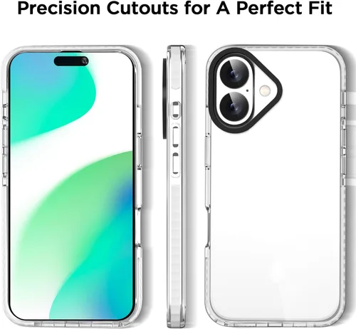 Vista 7 de AICase Funda protectora para iPhone 16 compatible con iPhone 16, delgada, ligera, transparente [no amarillenta] Diseño vibrante