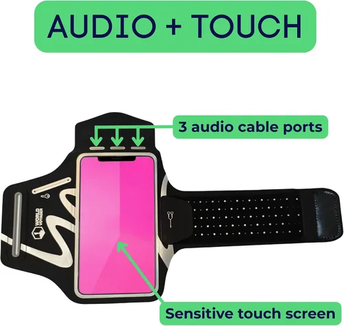 Vista 9 de Brazalete deportivo para teléfono para correr, manga ajustable para fitness
