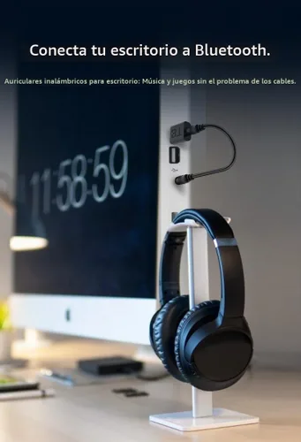Vista 5 de 2 en 1 Bluetooth 5.0 USB y adaptador de audio AUX de 0.138 in - Transmisor y receptor Bluetooth inalámbrico para automóvil, estéreo doméstico, PC