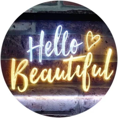 Vista 15 de ADVPRO Hello Beautiful Battling Cancers Support - Letrero de neón LED de doble color, azul y rojo, 12 x 8.5 pulgadas, st6s32-i1177-br azul y Red