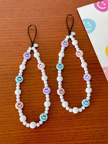 Vista 24 de Drawwind Correa con cuentas para teléfono con pulsera universal, cordón para teléfono celular lindo, pulsera de muñeca con cuentas, cadena de hilo