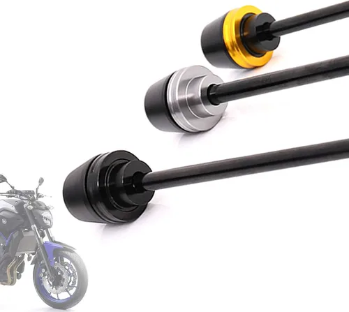 Vista 3 de Compatible con MT07 FZ07 2014-2016 Negro Rueda Delantera Eje Horquilla Protectores Protectores Crash Protector