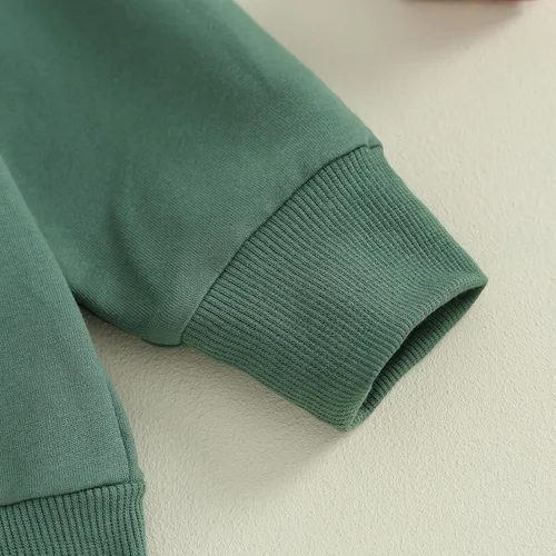 Vista 6 de Lesimsam Conjunto de 2 piezas de sudadera de manga larga con cuello redondo y pantalones deportivos para bebé niño