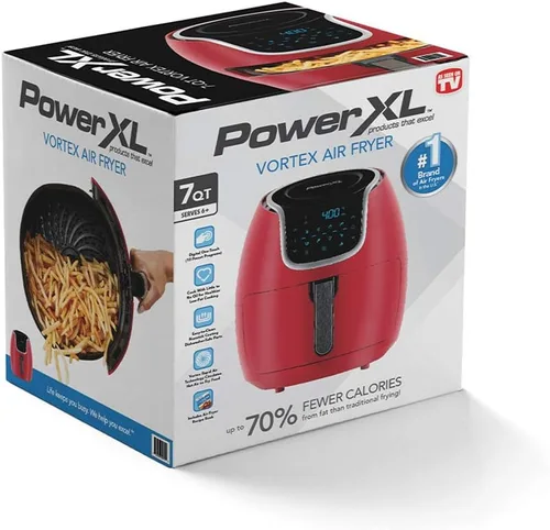 Vista 2 de PowerXL Freidora de aire Vortex - Cocina múltiple con asado, horneado, deshidratador de alimentos, cesta revestida antiadherente, libro de cocina