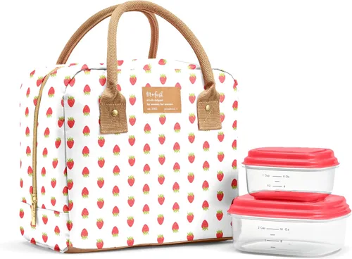 Vista 14 de Fit & Fresh - Lonchera Bloomington para mujeres - Lonchera grande aislada para el trabajo con contenedores, resistente a fugas, resistente a Bubble