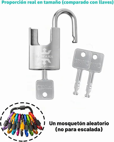 Vista 4 de 21/40-2PS Candado con Funda de Acero Inoxidable de Alta Seguridad con Llave de Acero Inoxidable para Uso en Interior y Exterior