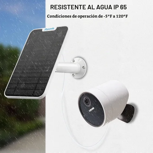 Vista 6 de Carga de panel solar de 4 W compatible solo con cámara de seguridad SimpliSafe para exteriores, con cable de carga micro USB impermeable de 13.1